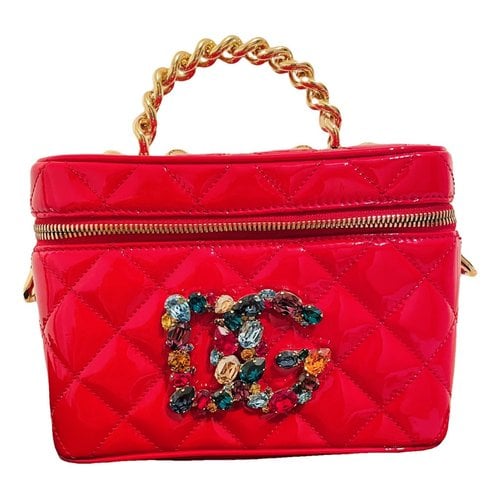 Pre-owned Dolce & Gabbana Dolce Box Patent Leather Handbag In Red