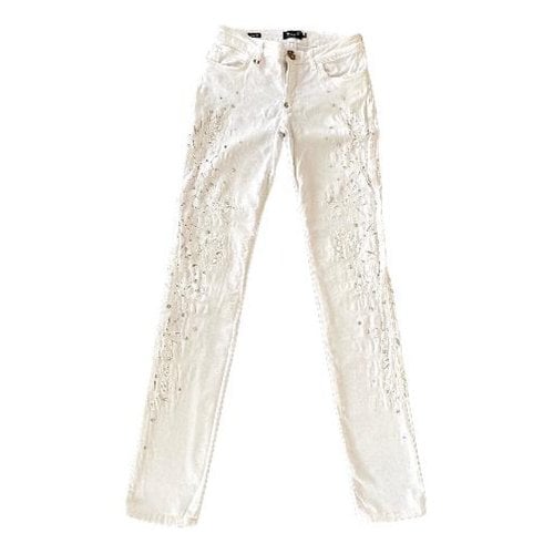 Pre-owned Philipp Plein Slim Jeans In White