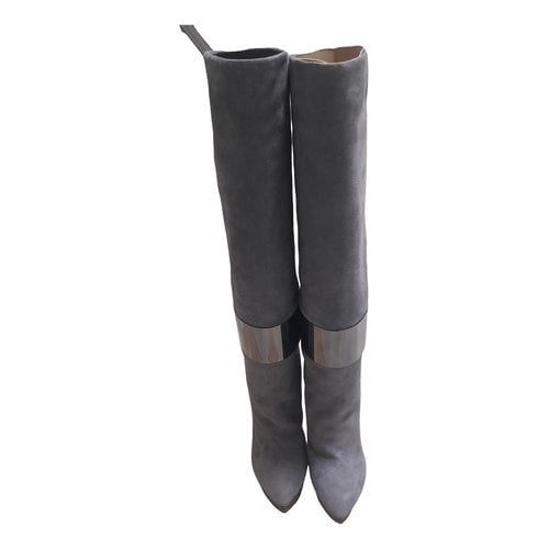 Pre-owned Sergio Rossi Boots In Grey