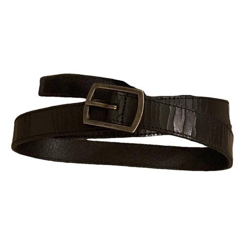 Pre-owned Saint Laurent Vegan Leather Belt In Black