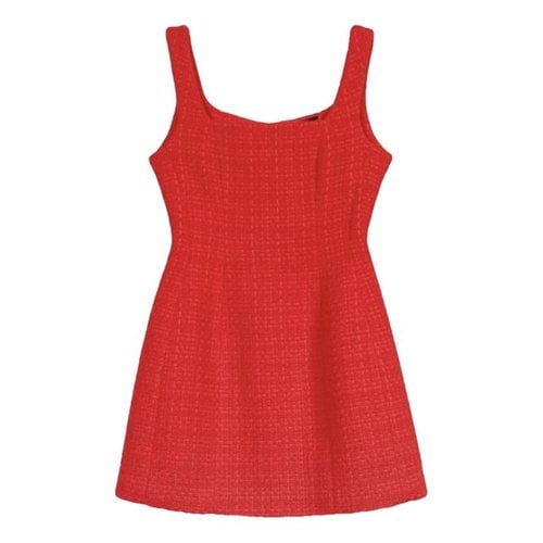 Pre-owned Maje Tweed Mini Dress In Red