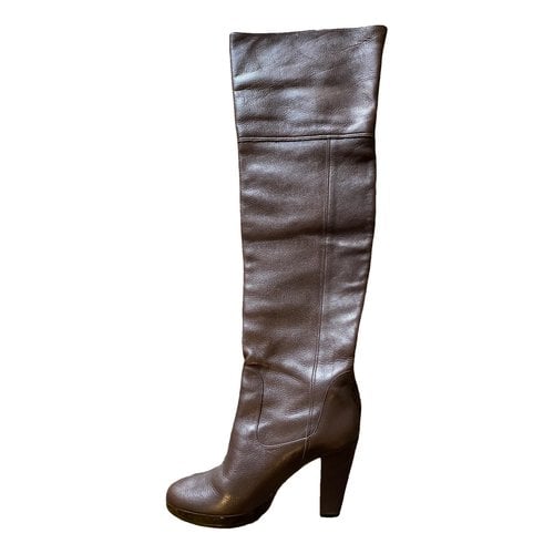 Pre-owned Robert Clergerie Leather Boots In Brown