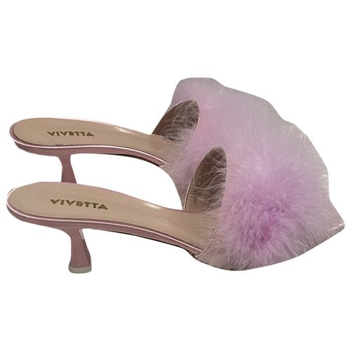 Pre-owned Vivetta Leather Mules In Pink