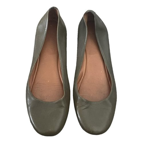Pre-owned Givenchy Leather Ballet Flats In Khaki