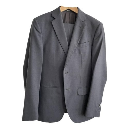 Pre-owned Massimo Dutti Wool Suit In Anthracite