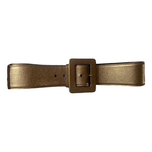 Pre-owned Saint Laurent Leather Belt In Gold