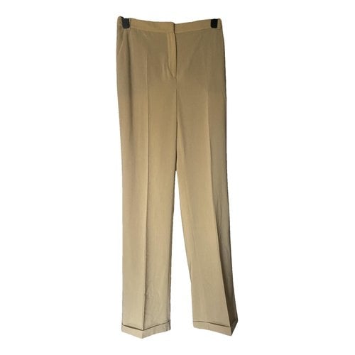 Pre-owned Malo Wool Straight Pants In Yellow
