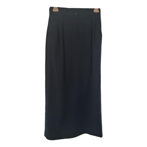 Pre-owned Miu Miu Wool Maxi Skirt In Black