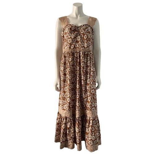 Pre-owned Gucci Silk Maxi Dress In Brown