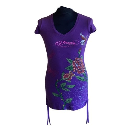 Pre-owned Ed Hardy Mid-length Dress In Purple