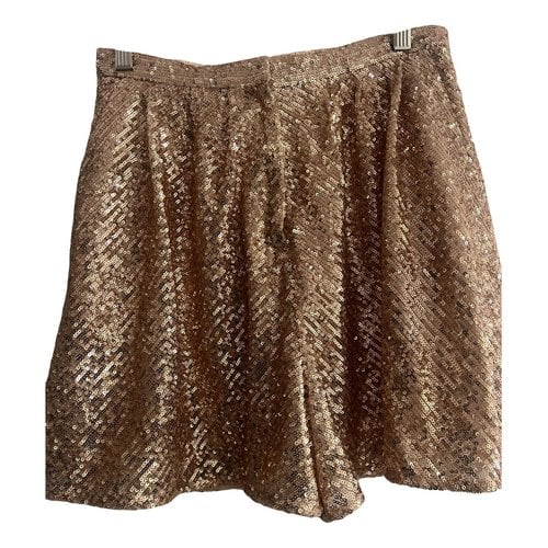 Pre-owned Maje Mini Skirt In Gold