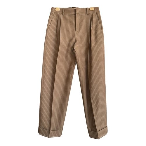 Pre-owned Chloé Wool Trousers In Camel