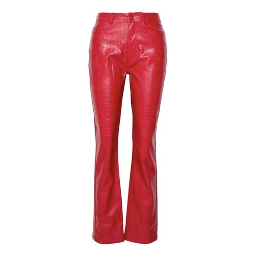 Pre-owned Hosbjerg Straight Pants In Red