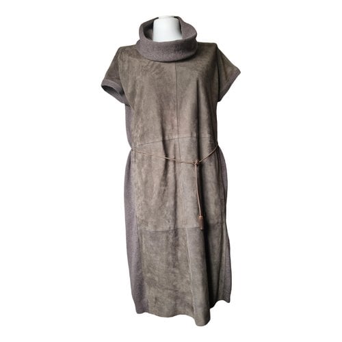 Pre-owned Fabiana Filippi Wool Mid-length Dress In Beige