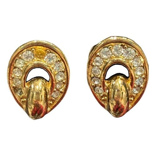 Pre-owned Dior Rose Des Vents Earrings In Gold