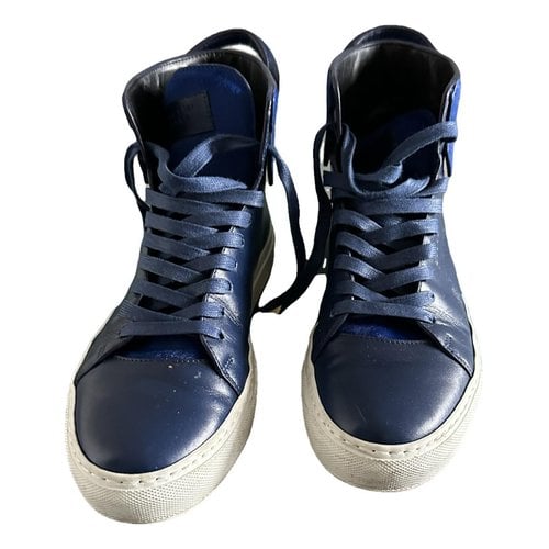 Pre-owned Buscemi Leather High Trainers In Blue