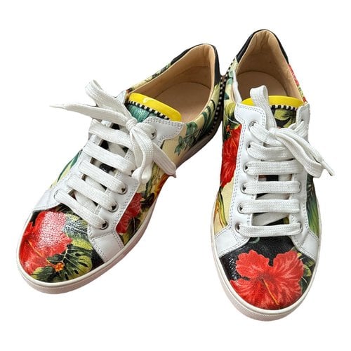 Pre-owned Christian Louboutin Leather Trainers In Multicolour
