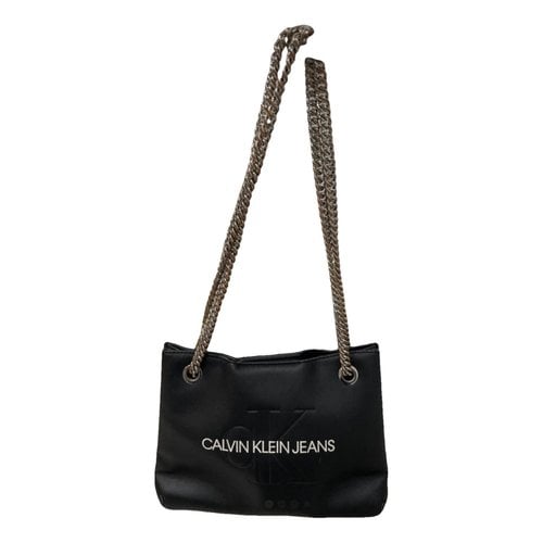 Pre-owned Calvin Klein Jeans Est.1978 Leather Crossbody Bag In Black