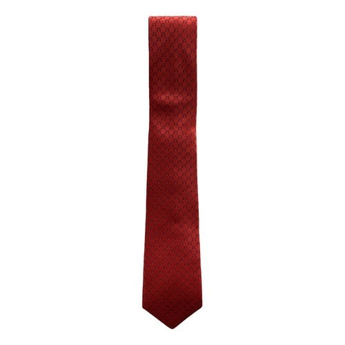Pre-owned Ferragamo Silk Tie In Red