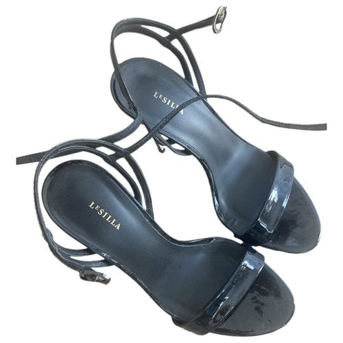 Pre-owned Le Silla Patent Leather Sandal In Black