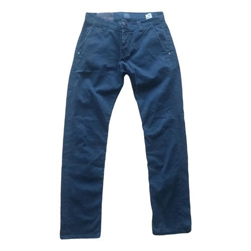 Pre-owned Dondup Trousers In Navy