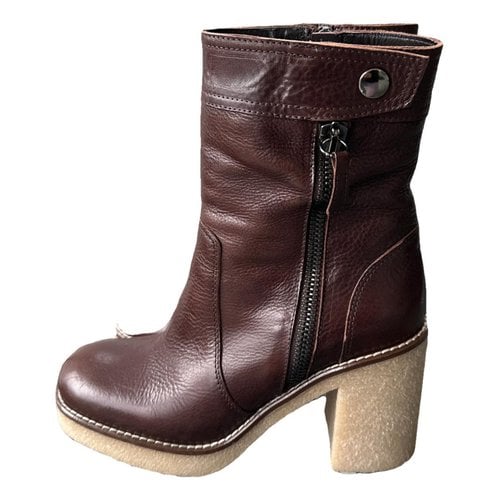 Pre-owned Laura Bellariva Leather Snow Boots In Brown