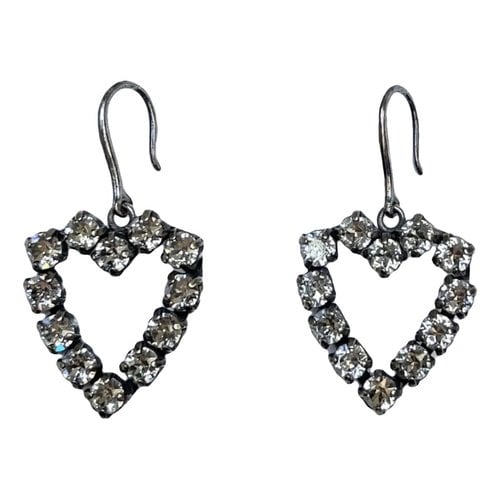 Pre-owned Saint Laurent Crystal Earrings In Silver