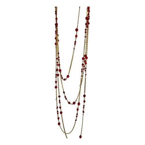 Pre-owned Chanel Gripoix Long Necklace In Red