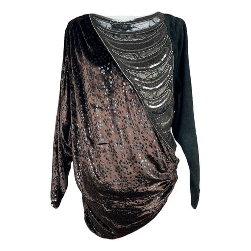 Pre-owned Roberto Cavalli Blouse In Brown