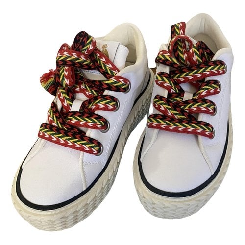 Pre-owned Lanvin Cloth Trainers In White