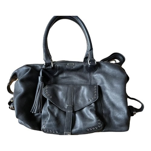 Pre-owned Ikks Leather Tote In Black