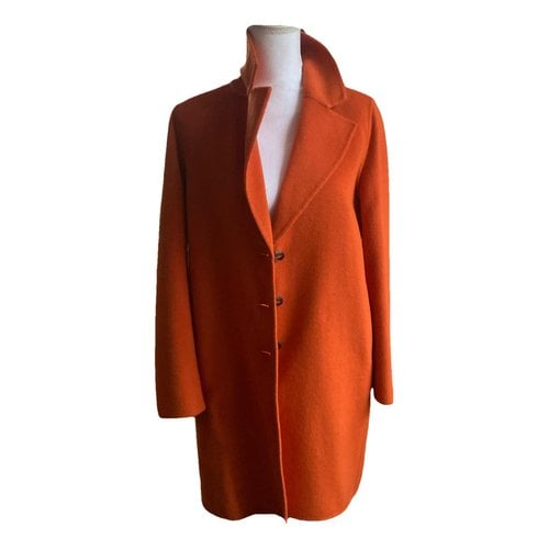 Pre-owned Marella Wool Peacoat In Orange