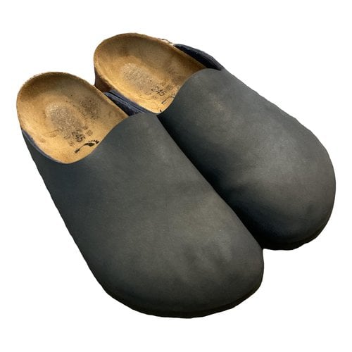 Pre-owned Birkenstock Leather Flats In Blue
