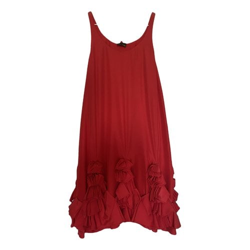 Pre-owned Fendi Silk Mini Dress In Red