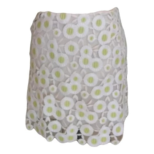 Pre-owned Pieces Uniques Mini Skirt In White