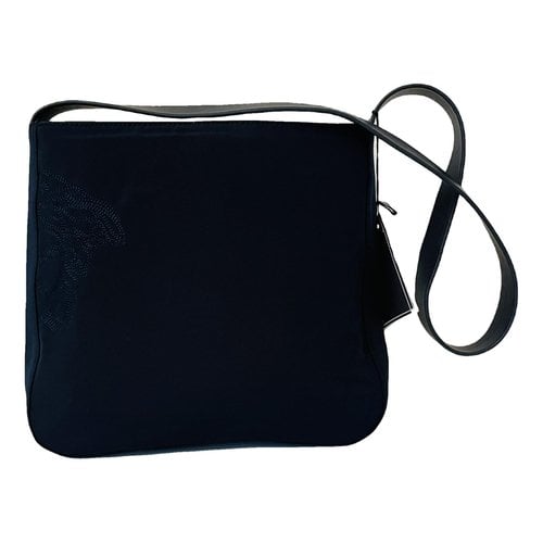 Pre-owned Versace Cloth Handbag In Blue