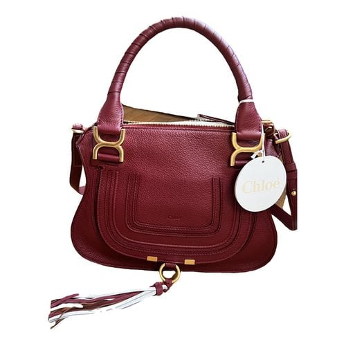 Pre-owned Chloé Marcie Leather Handbag In Burgundy