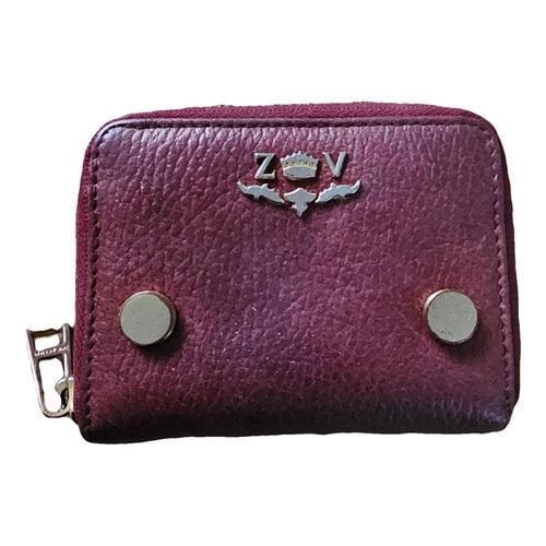 Pre-owned Zadig & Voltaire Fall Winter 2020 Leather Wallet In Burgundy