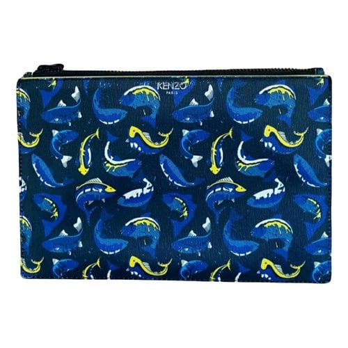 Pre-owned Kenzo Leather Clutch Bag In Blue