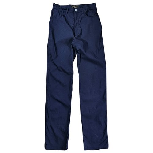 Pre-owned Fendi Trousers In Navy