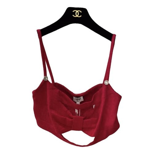 Pre-owned Chanel Silk Corset In Red