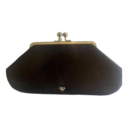Pre-owned Anya Hindmarch Cloth Clutch Bag In Black