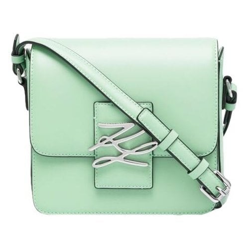 Pre-owned Karl Lagerfeld Leather Crossbody Bag In Green