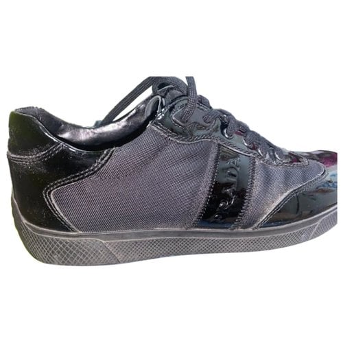 Pre-owned Prada Patent Leather Trainers In Black
