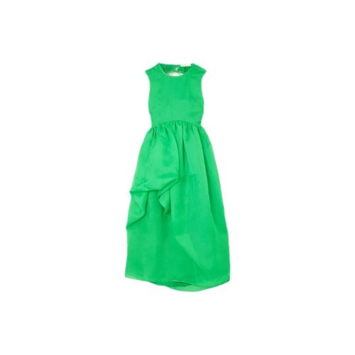 Pre-owned Cecilie Bahnsen Silk Maxi Dress In Green