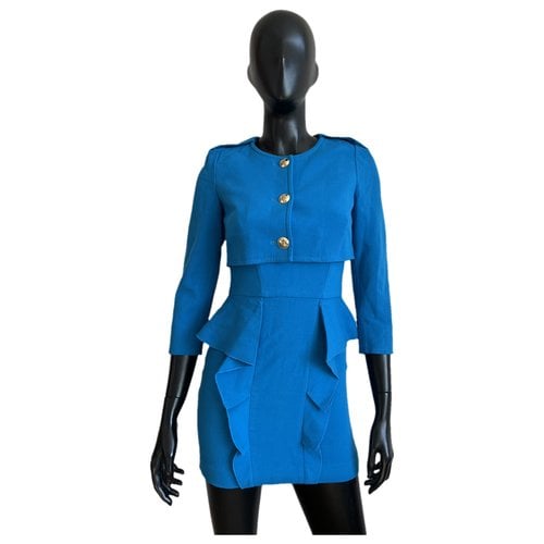 Pre-owned Emilio Pucci Wool Mini Dress In Blue