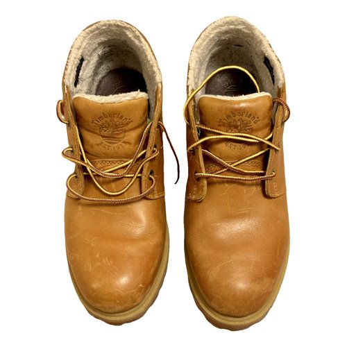 Pre-owned Timberland Leather Boots In Beige