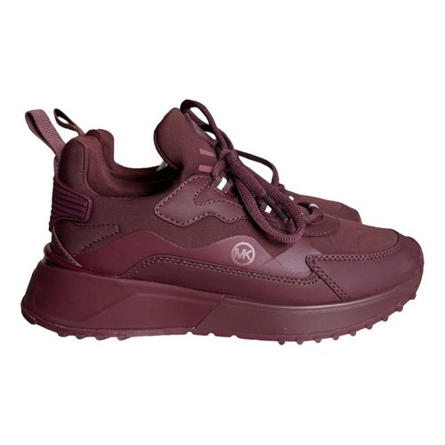 Pre-owned Michael Kors Cloth Trainers In Burgundy