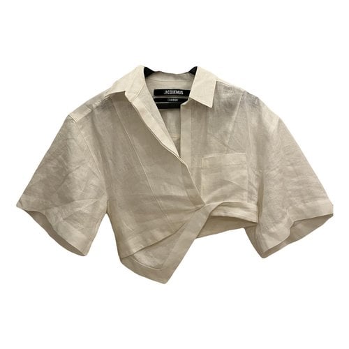 Pre-owned Jacquemus L'amour Linen Shirt In White