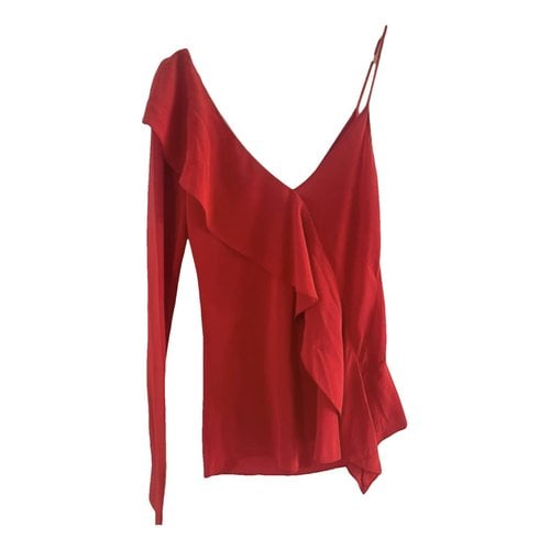 Pre-owned Diane Von Furstenberg Silk Blouse In Red